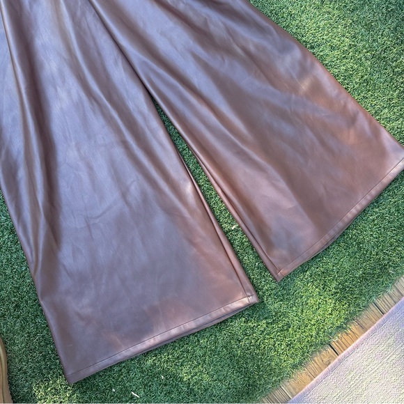 B. Freedom Brown Vegan Leather Sloan Jumpsuit, Women’s Size Medium, NWT - Picture 13 of 15